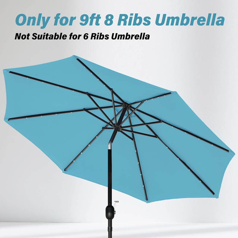 Simple Deluxe 9' Patio Umbrella Replacement Canopy for 8 Ribs,
