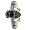 Fantasy Forge Jewelry Claddagh Engagement Ring Green Cubic Zirconia Celtic