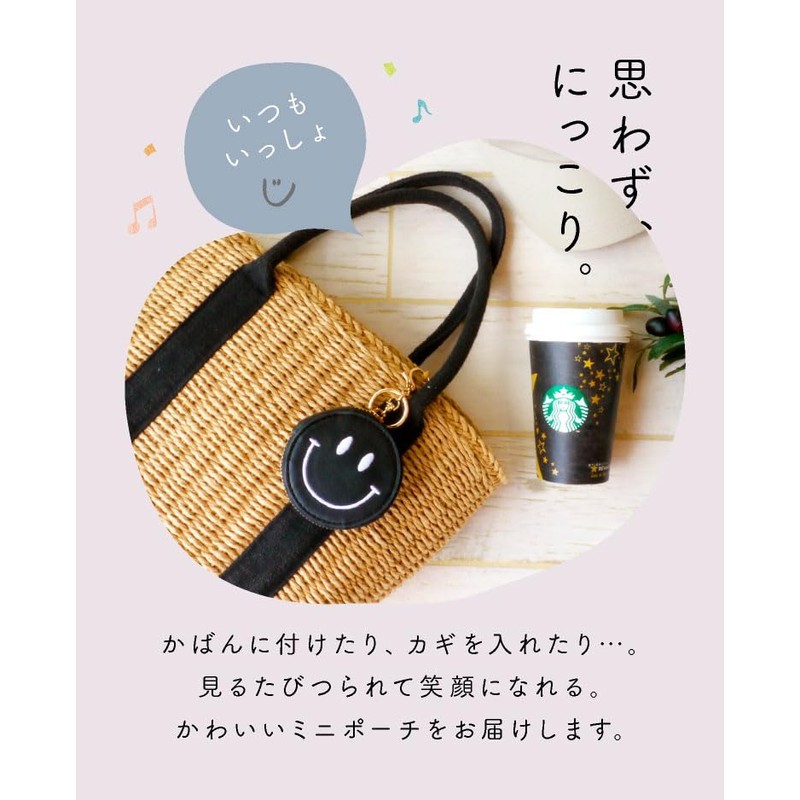 スマイリーフェイス コインケース スマイリー ニコちゃんマーク キーホルダー バッグチャーム レディース 小銭入れ/kc-39 (ゴールド)