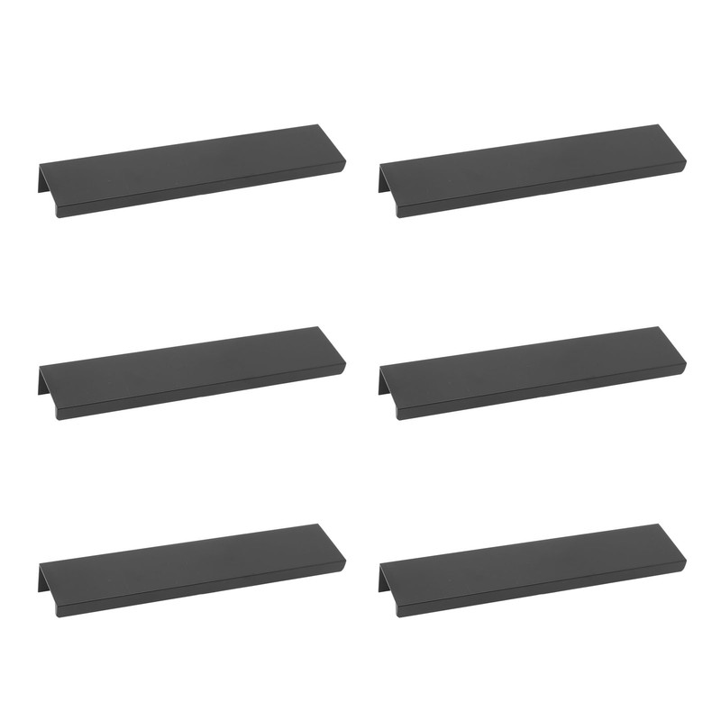 10 Pcs Finger Edge Pull Black Modern Aluminum Alloy 1mm