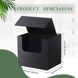 Briwooody Disposable Face Towel Storage Box Compatible with XL Acrylic Container Wall Mounted Clean Towel Holder for Facial Washcloth Supplies (Black)