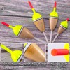 Alwonder 4-Pack Bobbers for Fishing. Buoyant Balsa Wood Body Slip