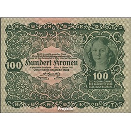 Banknote Austria catalog-number.: 203 (77) uncirculated 1922 100 Crown (money for collectors - no means of payment)