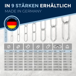 100 cm = 1 metre 2 mm thick steel chain, sold by the metre, V4A metal chain, long link in one piece, A4 chain, stainless steel DIN5685, link chain, DIN763, rustproof stainless steel chain, metal