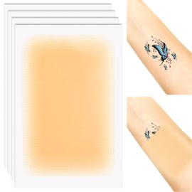 CTEAKOP 4 Pcs Tattoo Cover Up Tape, Waterproof Scar Patch, Invisible Skin Cover Up Pad, Concealer Sticker for Tattoo, Scar, Dark Spots, Birthmarks (White)