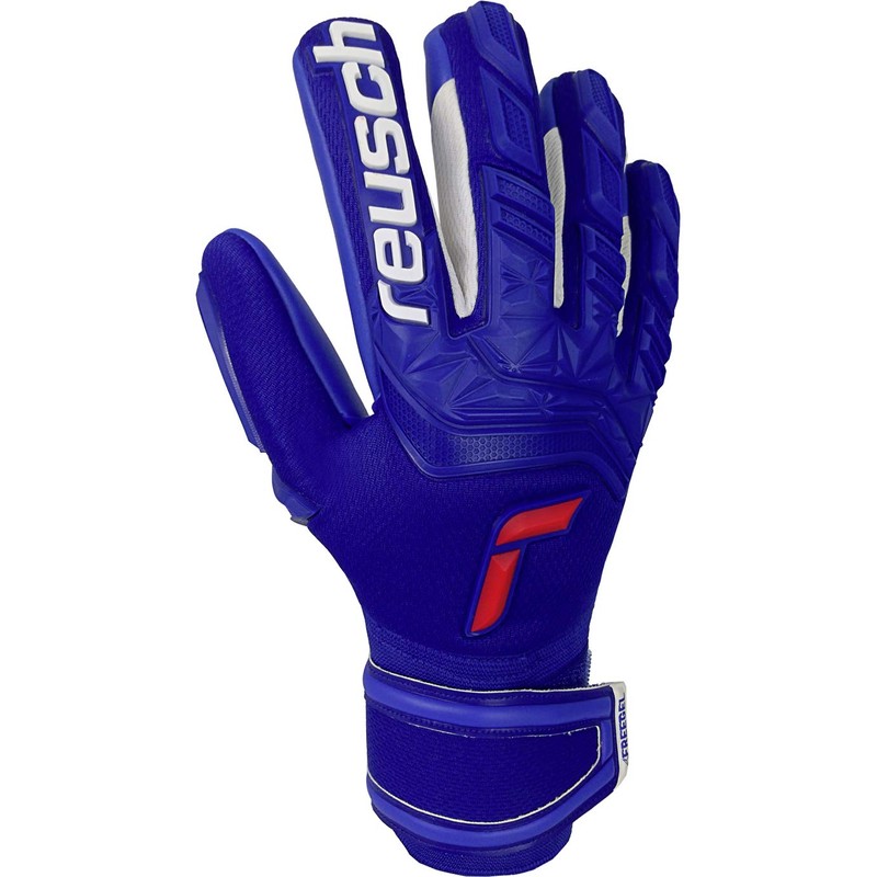 Reusch Attractive Freegel Unisex Goalkeeper Gloves Silver Deep Blue/Deep Blue