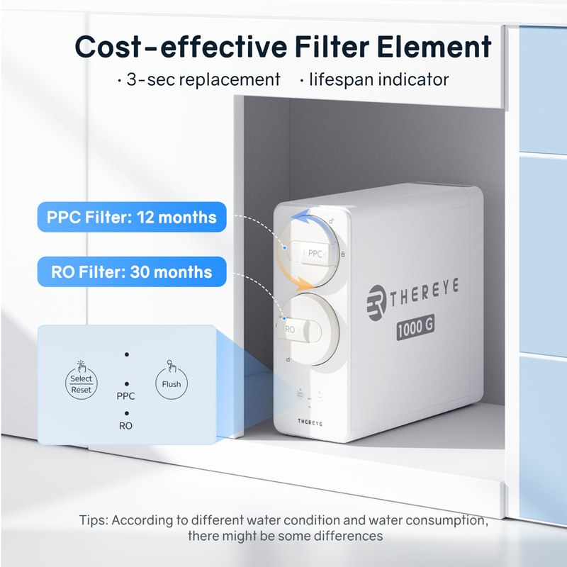 Thereye RO Water Filter Element For 1000 GPD Undersink Tankless