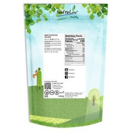 California Pistachio Halves, 8 Ounces – Raw Nuts, No Shell, Unsalted Kernels, Vegan, Sirtfood, Bulk Nutmeats. High in Vitamin B6, Thiamin, Protein. Keto Snack. Great for Salads