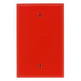 Leviton 1-Gang Blank Wallplate, Midway Size, PJ13-R, Red