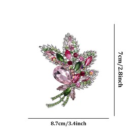 Oenothera Rhinestone Bouquet Brooch, Flower Brooch, Women's Brooch for Daily Dance Parties, Dinner Parties, Birthday Parties etc, Metal