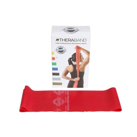 TheraBand Resistance Exercise Band for Heavy Workout/Gym/Yoga and Physical Therapy - for Beginners and Intermediates (Red, 4Ft.)