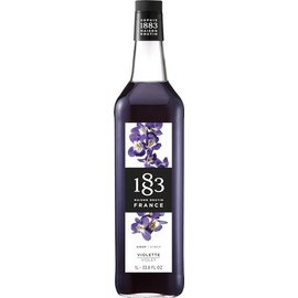 1883 Violet Syrup - Flavored Syrup for Coffee, Cocktails, and Iced Beverages - Made in France | Premium Glass Bottle 1 Liter