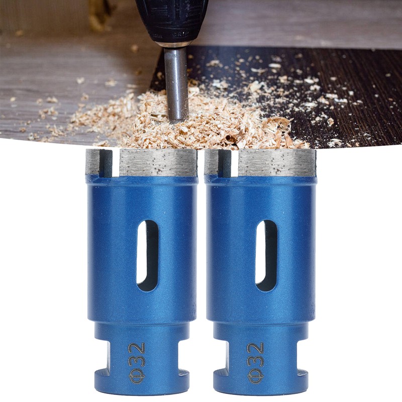 2pcs Marble Hole Openers 32mm Sharpened Sturdy Blue Drilling Hole