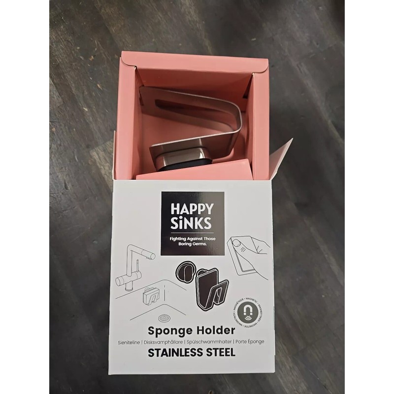 HAPPY SiNKS Magnetic Kitchen Sink Sponge Holder Stainless Steel New