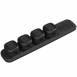 BLACK+DECKER 4 Pack Magnetic Cable Clips w/Metal Plate, Adhesive Wire Holder Keeper Organizer for Home Office Phone Car Wall Desktop Nightstand