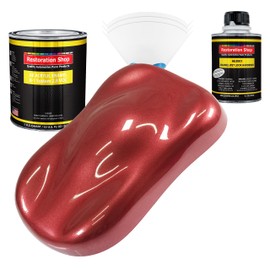 Restoration Shop - Candy Apple Red Metallic Acrylic Enamel Auto Paint - Complete Quart Paint Kit - Professional Single Stage High Gloss Automotive, Car, Truck, Equipment Coating, 8:1 Mix Ratio 2.8 VOC