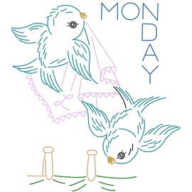 Blue Birds Embroidery Iron-onTransfe