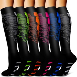 Calcetines de compresión para hombre y mujer, ideales para correr, deportes médicos, atletismo, enfermera., 7 Pairs-02, L/XL(US Women 8-15.5/US Men 8-14)