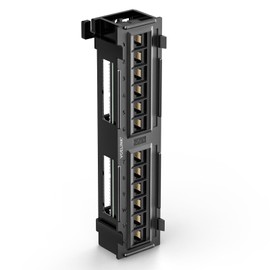 VCELINK 12-Port Cat6 Patch Panel 1000 Mbps for Home and Office, Network Panel UTP with Wall Mount 89D Bracket for CAT6/CAT5E/CAT5 Cabling, 9.96 L x 3.35 H Inches, 1 Pack