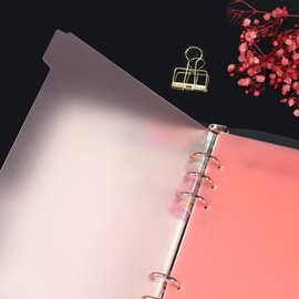 6pcs A5 Binder Dividers with Tabs Detachable Pink Plastic Page Markers Notebook Separated Pages Dividers Book Classification Tabs Aesthetic Colored