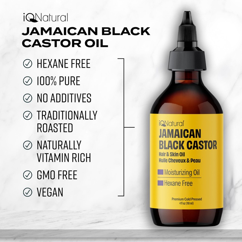 4oz Organic Cold Pressed Jamaican Black Castor Oil for Hair
