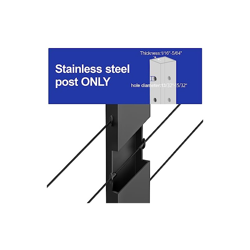 BLIKA 100 Pack 45 Degree Cable Railing Rubber Grommets for