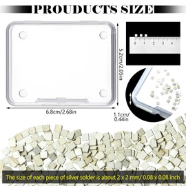 4.5 Grams (About 500 Pcs) Silver Solder Jewelry Precut Chips Solder Ultra Tiny Medium Density Easy Solder for Jewelry 2 x 2 mm (E Solder, M Solder, H Solder)