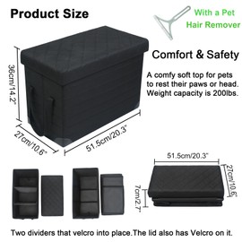 GJEASE Car Back Seat Extender for Large Dogs up to 200lbs,Dog Car Back & Front Seat Extender with Storage,Pets Can to Have The Whole Front/Back Seat to Stretch Out and Nap On Trips