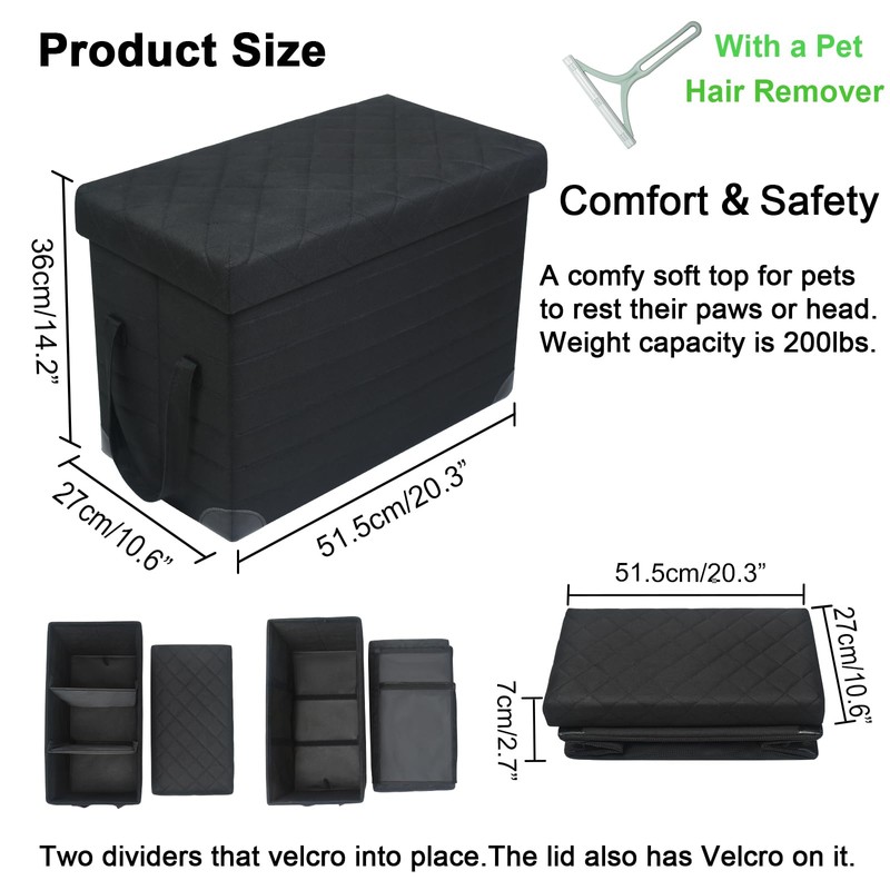 Car Back Seat Extender for Large Dogs up to 200lbs
