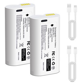LBTPH 2 Pack 7000mAh Rechargeable Battery for WYZE Battery Cam Pro Camera Outdoor, 7000mAh High Capacity, USB-C Charging Port, Status Light, Equipped with USB-C Cable
