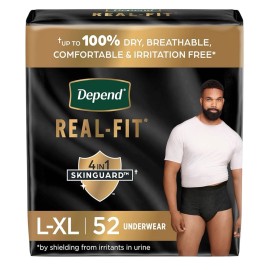 Depend Real Fit Incontinence Underwear for Men - Maximum Absorbency - L/XL