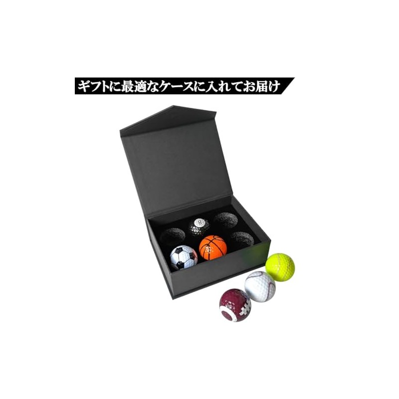 [Gift Box Included] 6 Golf Balls Gold Gold Plated Funny