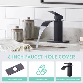 6 Inch Faucet Hole Cover, Oil Rubbed Bronze Escutcheon Faucet Plate for Bathroom Sink 1 Hole or 3 Hole 4 Inch Centerset Basin Sink Hole Cover, Stainless Steel Faucet Deck Plate