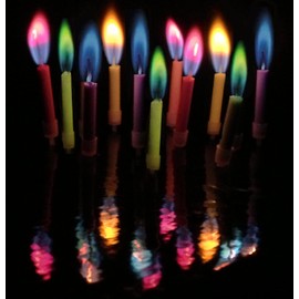 Colorflame Amazing Colorflame Multicolor Happy Birthday Candles (12 Count),Unscent