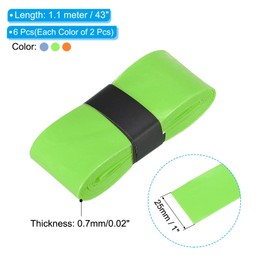 PATIKIL 43.3" Tennis Racket Grip Tape, Overgrip Perforated Absorbent Non-Slip for Badminton Fishing Rod, Sky Blue Orange Fluorescent Yellow