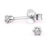 Bungsa Women's Stud Earrings 2 mm with Genuine European Crystal