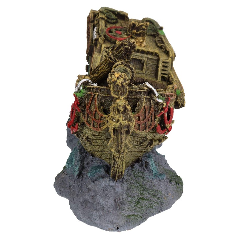AB Tools Aquatic Aquarium Shipwreck bubbler Fish Tank Ornament 26x12x13cm