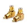 Cable Matters 2-Pack Right Angle RCA Adapter, 90 Degree RCA
