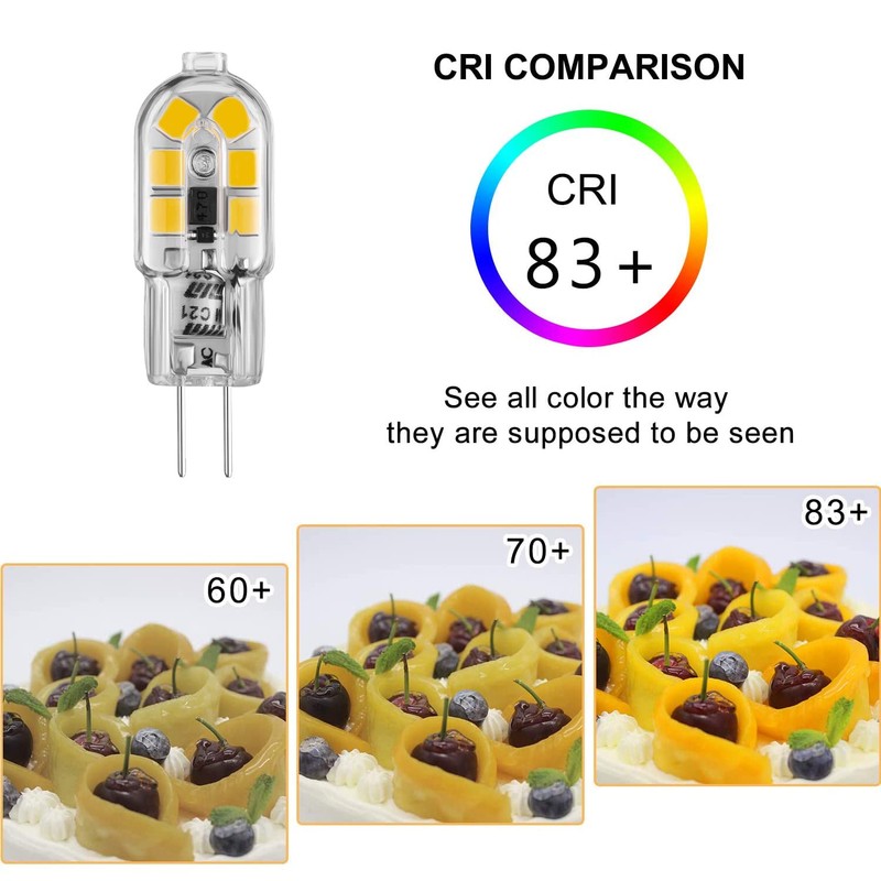 Sriomny G4 LED Bulbs 12V 2W [10-Pack] 3000K Warm White,
