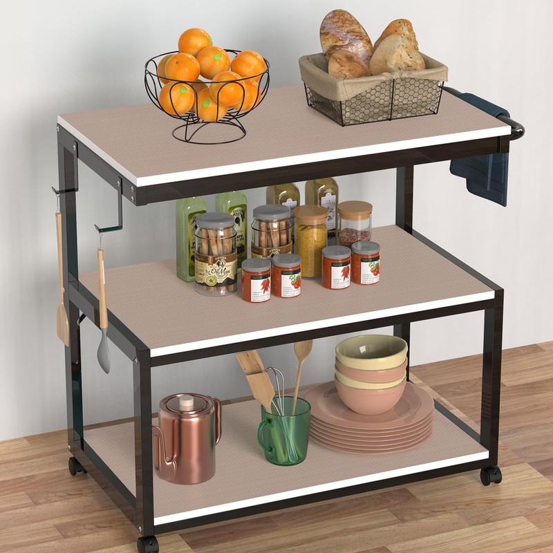 Beige Shelf Liners for Kitchen Cabinets Non Adhesive Drawer Liner