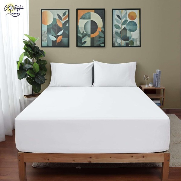 King Size 3-Piece Set 1 Fitted Sheet,2 Pillowcases - Premium