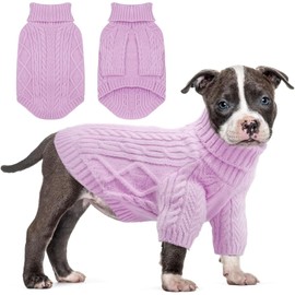 SANQITARA Dog Sweater for Small Dogs, XS Dog Christmas Sweater, Puppy Pullover Turtleneck Warm Soft Knitwear for Girl Boys Male Female Chihuahua, Bulldog, Dachshund, Pug, Yorkie (Lilac, X-Small)