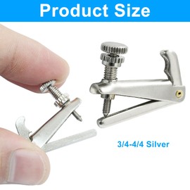 Piutouyar 3/4-4/4 Violin Fine Tuners, 4 Pcs Silver Violin String Adjuster Metal Violin Fine Tuner