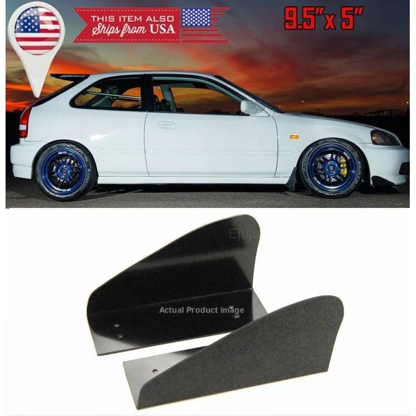 SteelCase Pair Front Bumper Side Lip Splitters Spoiler Winglet Blade