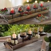 Westcharm Large 27.5 inch 5-Pillar Glass Candle Holder Set Centerpiece
