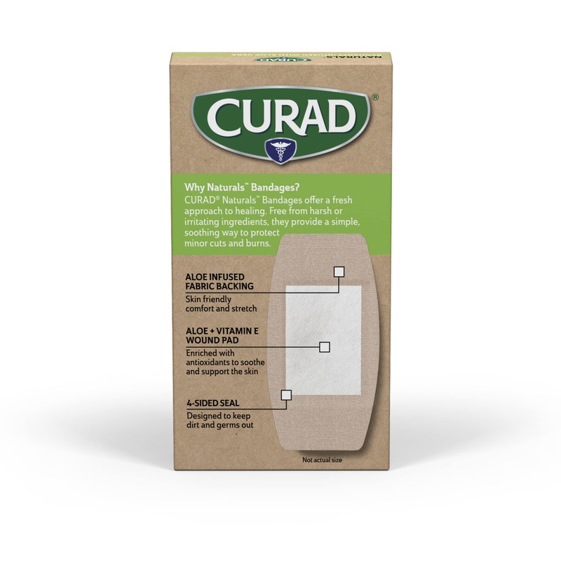 CURAD Naturals Ale Vera & Vitamin E Bandages 2" x