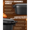 Oval Dutch Oven for Bread Baking, 3.6qt, Black, Up To