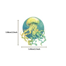 50PCS Jellyfish Stickers PET Transparent Stickers Colorful Ocean Jelly Fish Decals Waterproof Decorative Decals for Scrapbook DIY Crafts Album Bullet Journal Planner Water Bottles Phone Cases Laptops