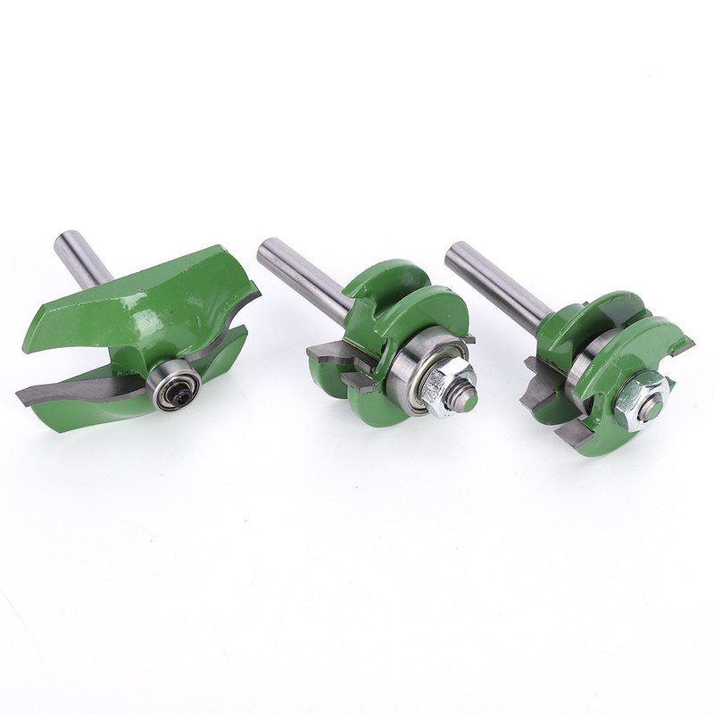 3Pcs 8-Shank Cutter Drill Set T Shape Wood Milling Cutter