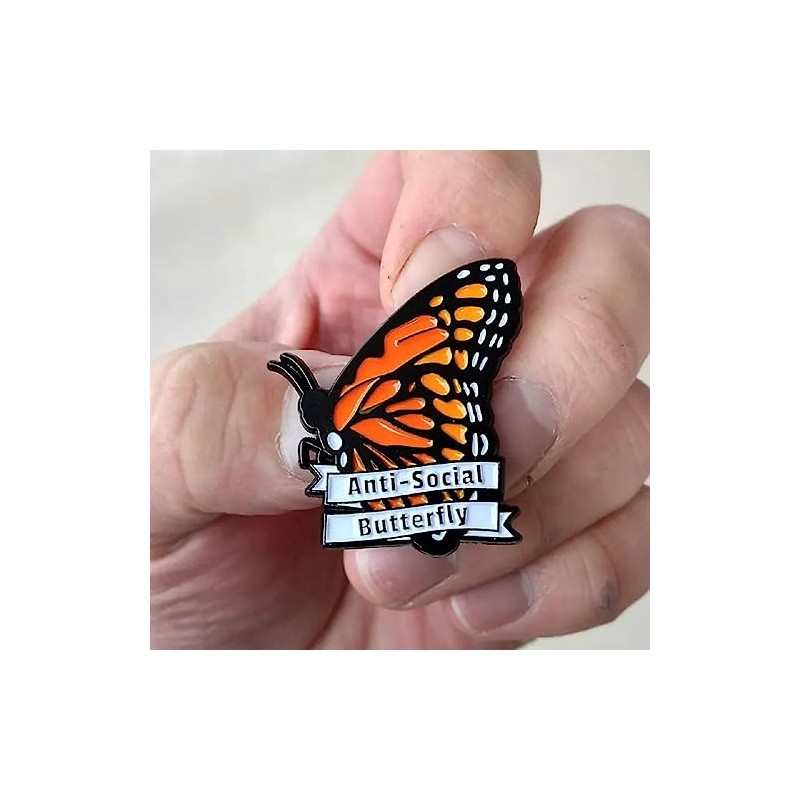 Anti Social Butterfly Enamel Pin